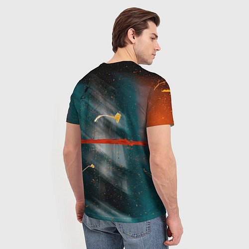 Мужская футболка Расплывчатые силуэты и краски / 3D-принт – фото 4