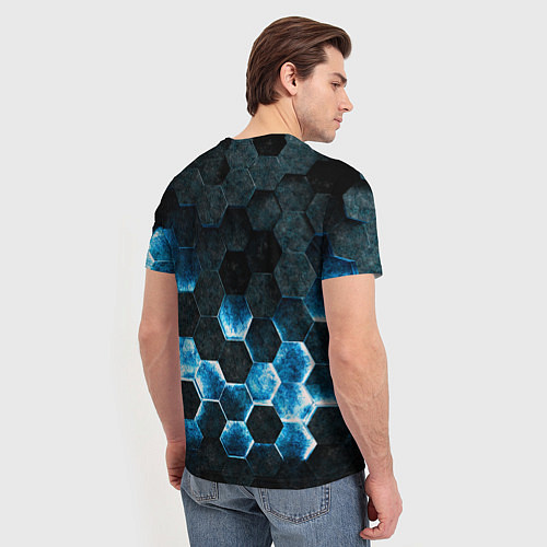 Мужская футболка Соты с подсветкой / 3D-принт – фото 4