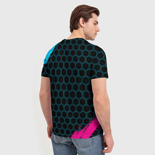 Мужская футболка Skyrim - neon gradient / 3D-принт – фото 4