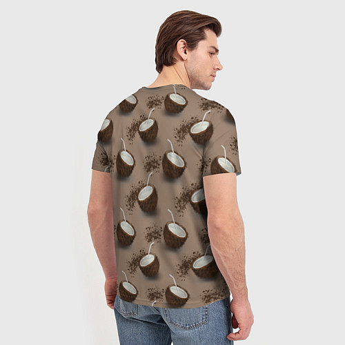 Мужская футболка Кокос и шоколад - паттерн / 3D-принт – фото 4
