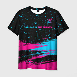 Мужская футболка Darling in the FranXX - neon gradient: символ свер