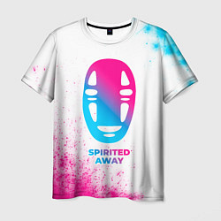 Мужская футболка Spirited Away neon gradient style