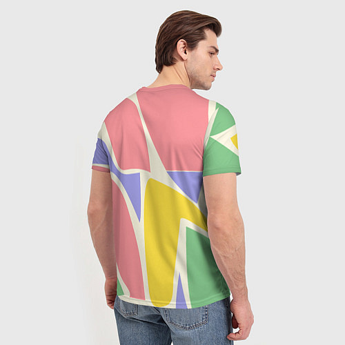 Мужская футболка Абстрактные разноцветные фигуры / 3D-принт – фото 4