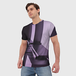 Футболка мужская Фиолетовая геометрия, цвет: 3D-принт — фото 2