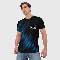 Футболка мужская Nine Inch Nails звуковая волна, цвет: 3D-принт — фото 2