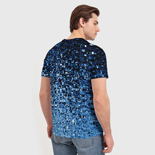 Мужская футболка Геометрическое множество синих кубов / 3D-принт – фото 4