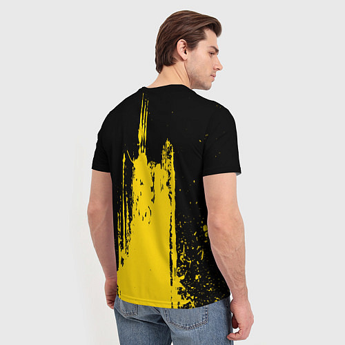 Мужская футболка Фонтан бурлящей желтой краски / 3D-принт – фото 4