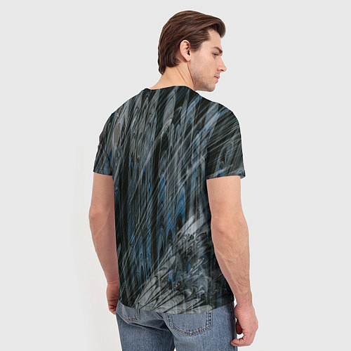 Мужская футболка Тёмные листы стёкол / 3D-принт – фото 4