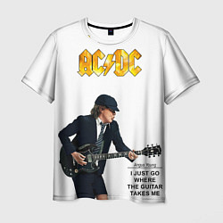Мужская футболка Ангус Янг играющий на гитаре