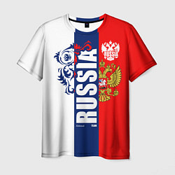 Футболка мужская Russia national team: white blue red, цвет: 3D-принт