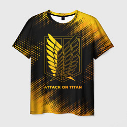 Мужская футболка Attack on Titan - gold gradient