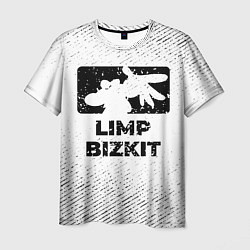 Мужская футболка Limp Bizkit с потертостями на светлом фоне