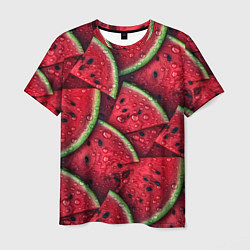 Мужская футболка Сочная текстура из долек арбуза