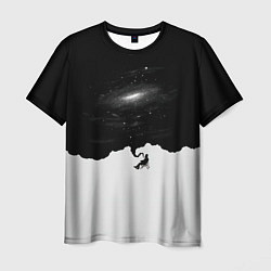 Мужская футболка Черно-белая галактика