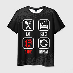 Мужская футболка Eat, sleep, Among Us, repeat