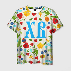 Мужская футболка ХВ с цветочным узором на Пасху