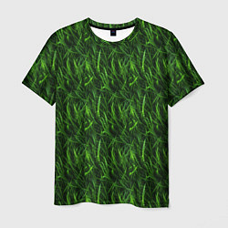 Мужская футболка Сочный узор из зеленой травки
