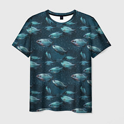 Мужская футболка Текстура из рыбок