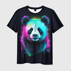 Мужская футболка Панда в неоновых красках