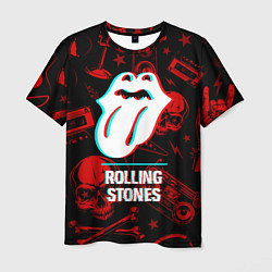 Футболка мужская Rolling Stones rock glitch, цвет: 3D-принт