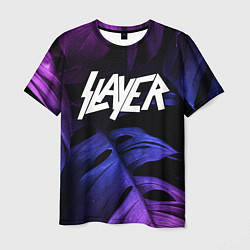 Мужская футболка Slayer neon monstera