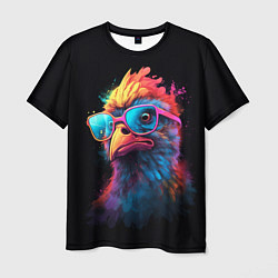Мужская футболка Неоновая птица в очках