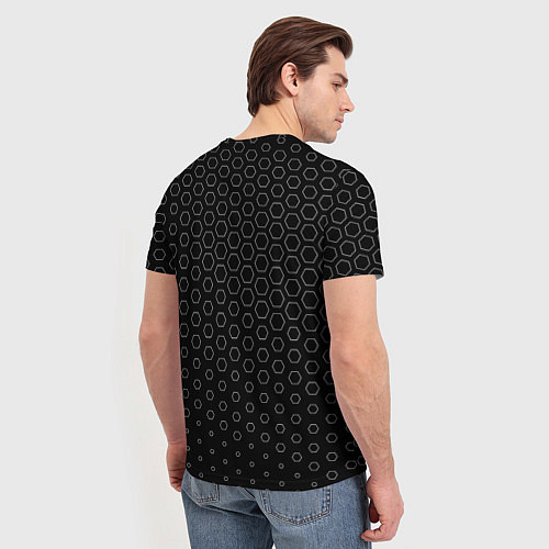 Мужская футболка Elden Ring glitch на темном фоне: символ сверху / 3D-принт – фото 4