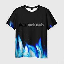 Мужская футболка Nine Inch Nails blue fire