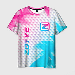 Мужская футболка Zotye neon gradient style: надпись, символ