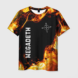 Мужская футболка Megadeth и пылающий огонь