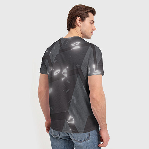 Мужская футболка Серые кубы с сигилами / 3D-принт – фото 4