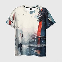 Мужская футболка Наш город - коллекция Бело-сине-красный - Хуф и Ся