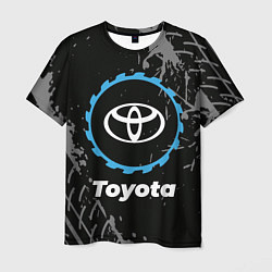 Мужская футболка Toyota в стиле Top Gear со следами шин на фоне