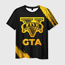 Мужская футболка GTA - gold gradient