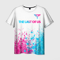 Мужская футболка The Last Of Us neon gradient style: символ сверху