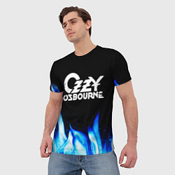 Футболка мужская Ozzy Osbourne blue fire, цвет: 3D-принт — фото 2