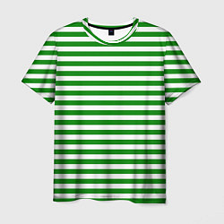 Мужская футболка Тельняшка зеленая Пограничных войск