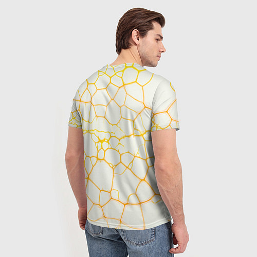 Мужская футболка Жёлтые разломы / 3D-принт – фото 4