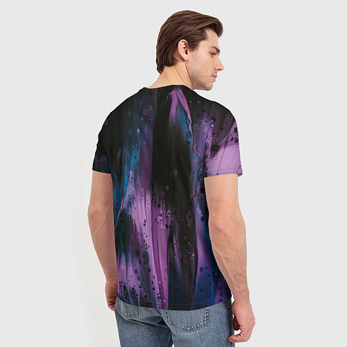 Мужская футболка Фиолетовые абстрактные тени / 3D-принт – фото 4