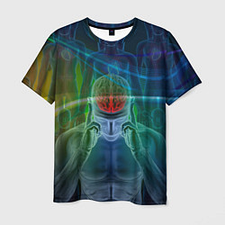 Мужская футболка Человеческий мозг и импульсы