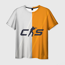 Мужская футболка Counter Strike 2 White Orange Stripes