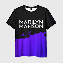Футболка мужская Marilyn Manson purple grunge, цвет: 3D-принт