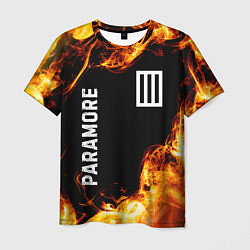Мужская футболка Paramore и пылающий огонь