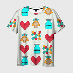 Мужская футболка Вакцина, пипюпи и сердце