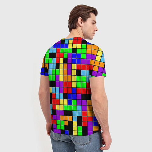 Мужская футболка Тетрис цветные блоки / 3D-принт – фото 4