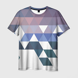 Мужская футболка Абстрактные разноцветные треугольники в паттерне