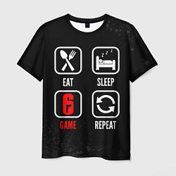 Мужская футболка Eat, sleep, Rainbow Six, repeat