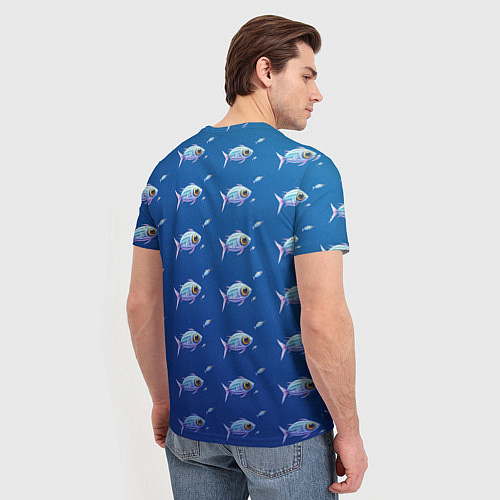 Мужская футболка Subnautica паттерн с рыбками / 3D-принт – фото 4