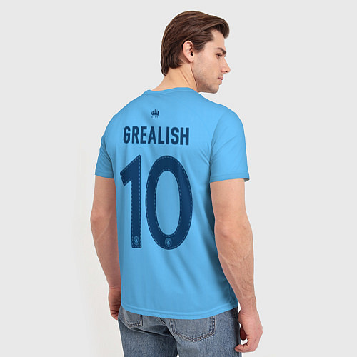 Мужская футболка Джек Грилиш Манчестер Сити форма 2223 домашняя / 3D-принт – фото 4