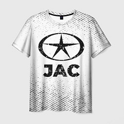 Мужская футболка JAC с потертостями на светлом фоне